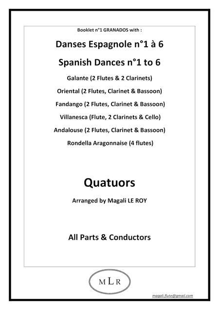 Booklet n°1 Spanish Dances GRANADOS (arr. Magali Le Roy)