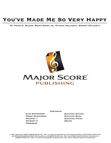 You've Made Me So Very Happy (arr. MAJOR SCORE PUBLISHING TM.)