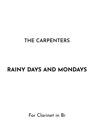 Rainy Days And Mondays (arr. Jireh J.)