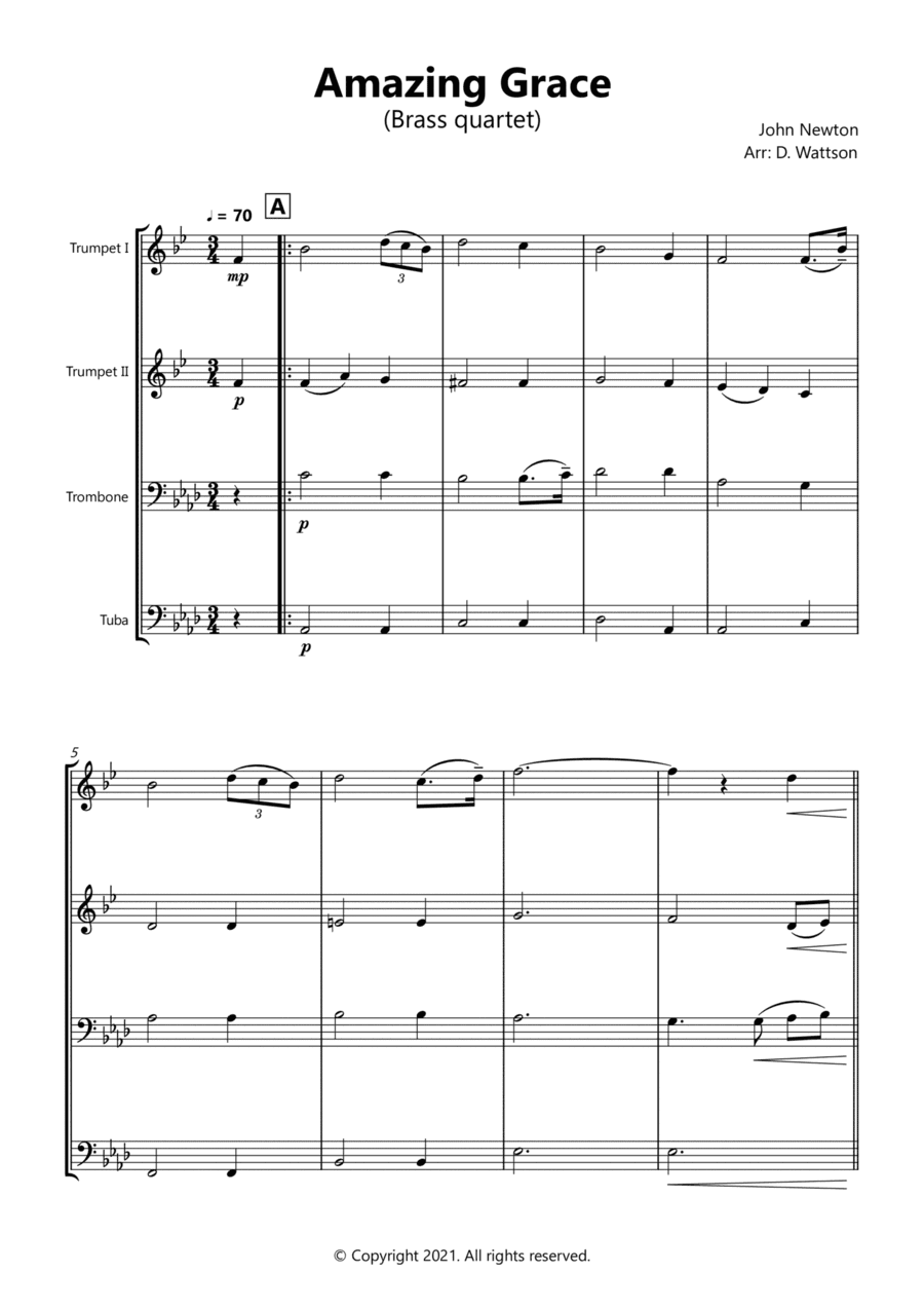 Amazing Grace (arr. Douglas Wattson)