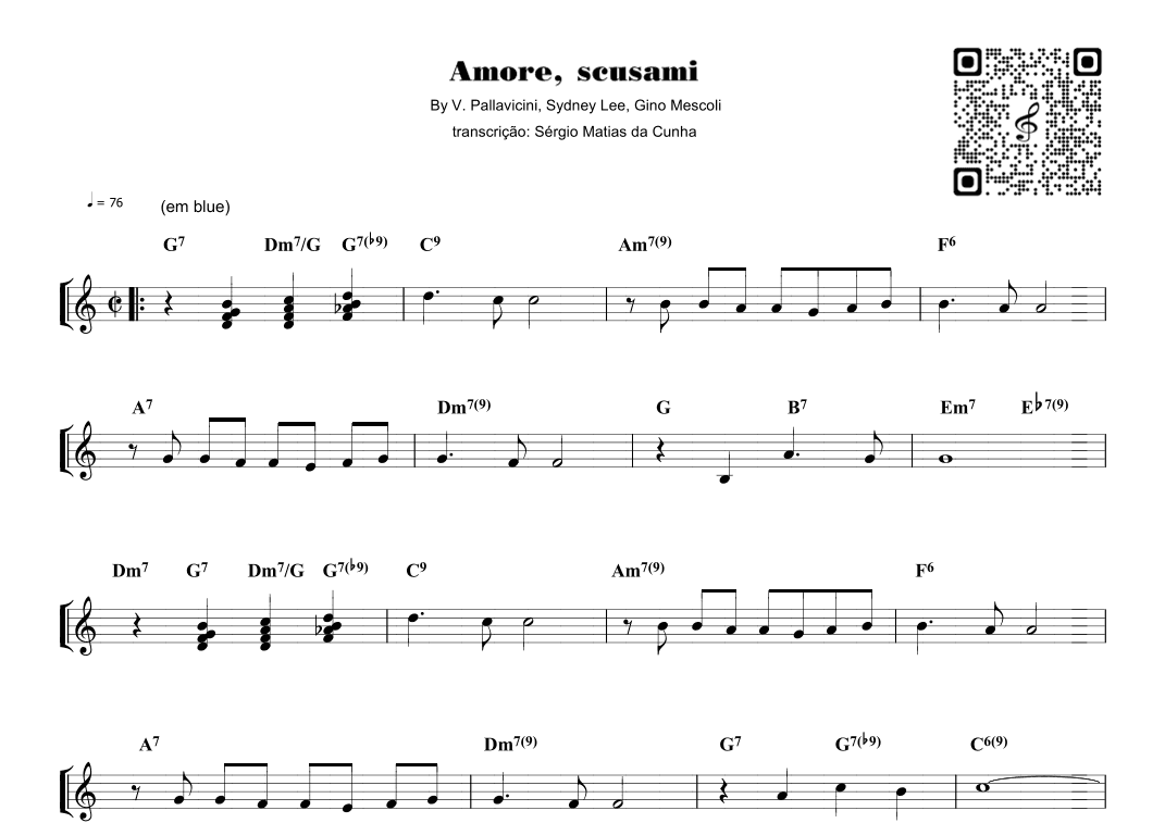 Amore, Scusami (arr. Piano)
