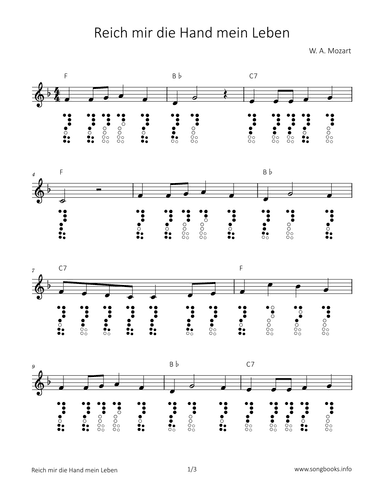 Reich mir die Hand mein Leben (arr. songbooks.info)