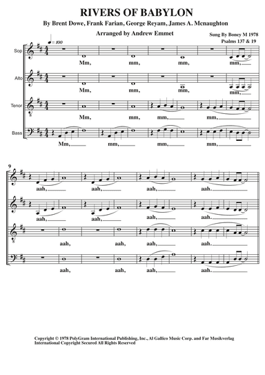 Rivers Of Babylon (arr. Andrew Emmet)