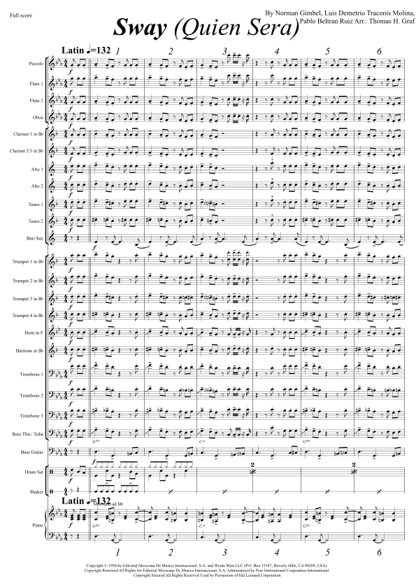 Sway (quien Sera) (arr. Thomas Graf)