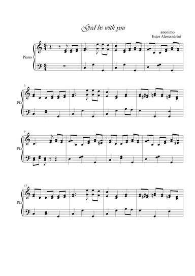 God be with you. Piano (arr. Ester Alessandrini)