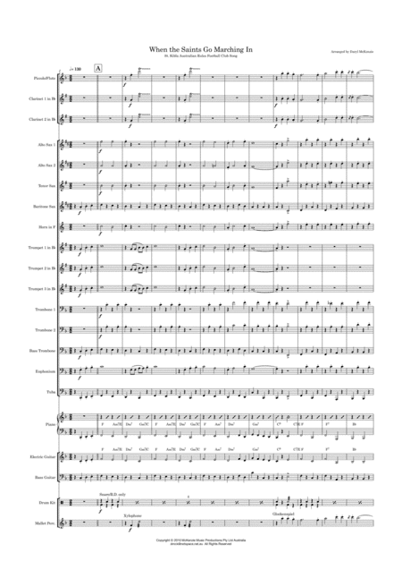 When the Saints Go Marching In - Marching Band with optional Rhythm Section Key of F (arr. Daryl McKenzie)