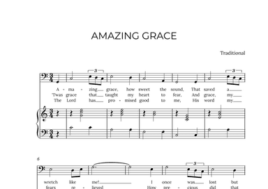 AMAZING GRACE - for piano and baritone in C major (arr. Alex Nunes Rodrigues)