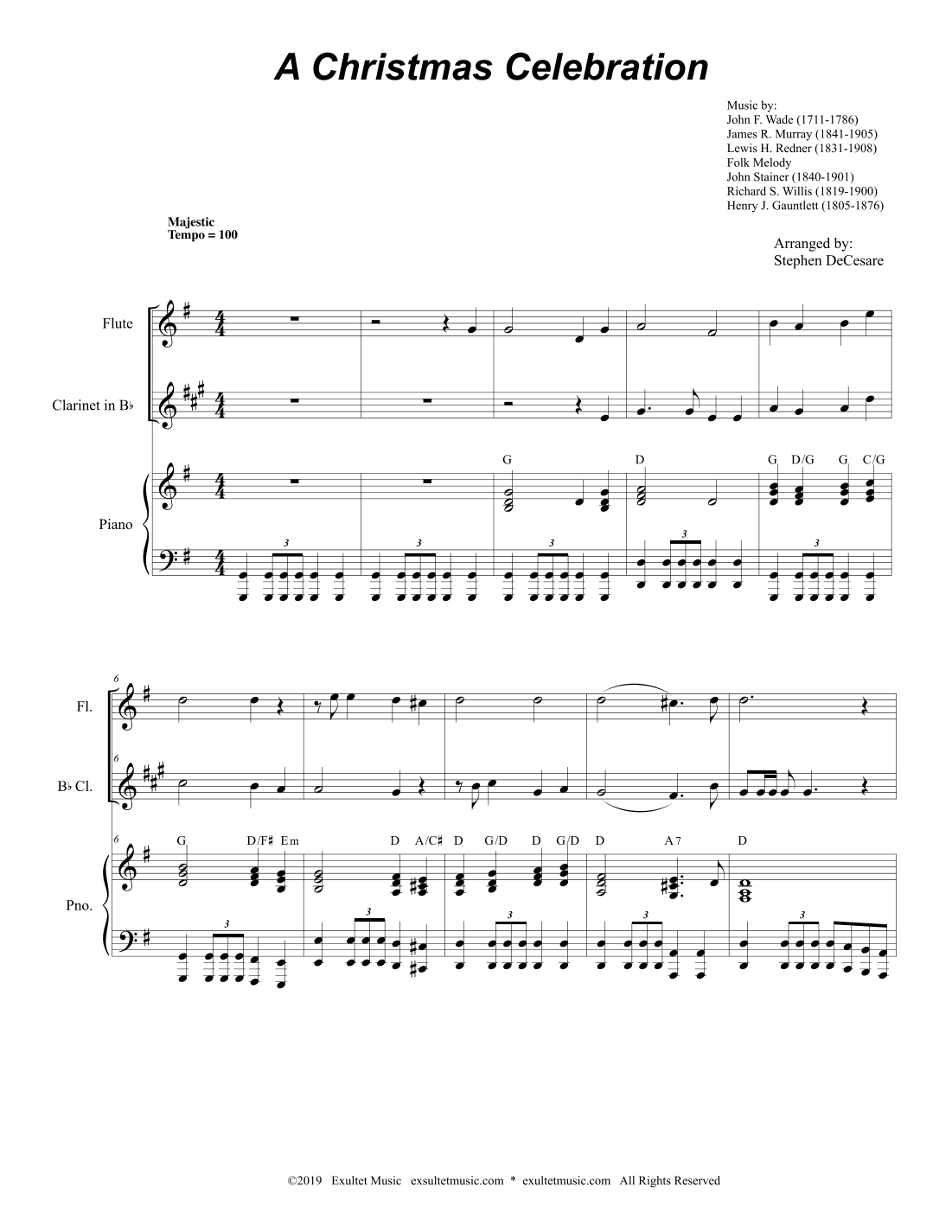 A Christmas Celebration (Duet for Flute and Bb-Clarinet)