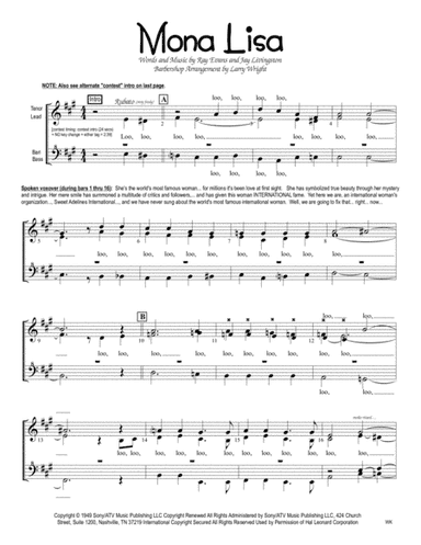 Mona Lisa (arr. Larry Wright)