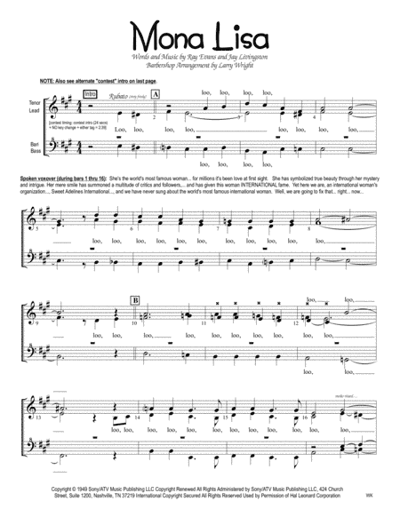 Mona Lisa (arr. Larry Wright)