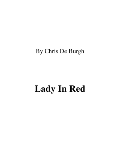 Lady In Red (arr. Ronn M)