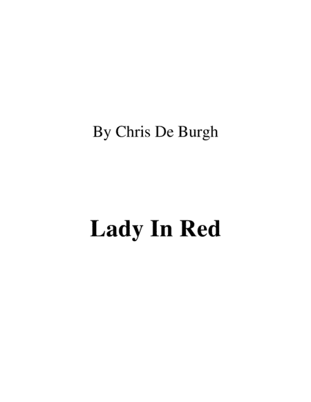 Lady In Red (arr. Ronn M)