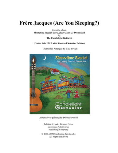 Frère Jacques (Are You Sleeping?) - (fingerstyle solo guitar arrangement) (arr. Brad Powell (The Candlelight Guitarist))