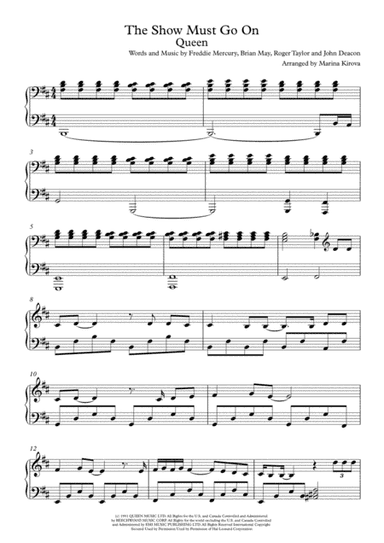 The Show Must Go On (arr. Marina Kirova)