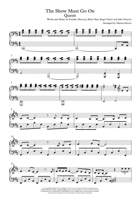 The Show Must Go On (arr. Marina Kirova)