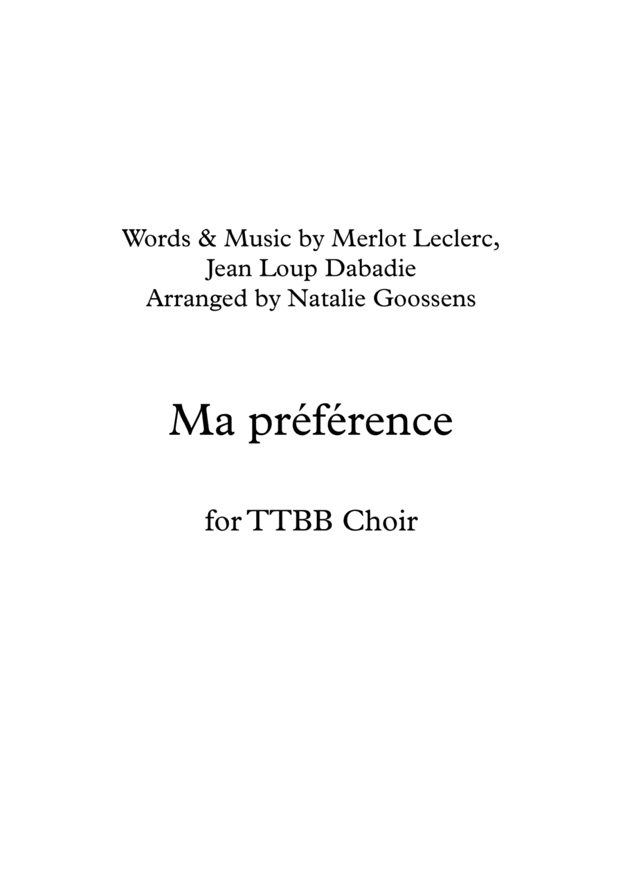Ma Preference (arr. Natalie Goossens)