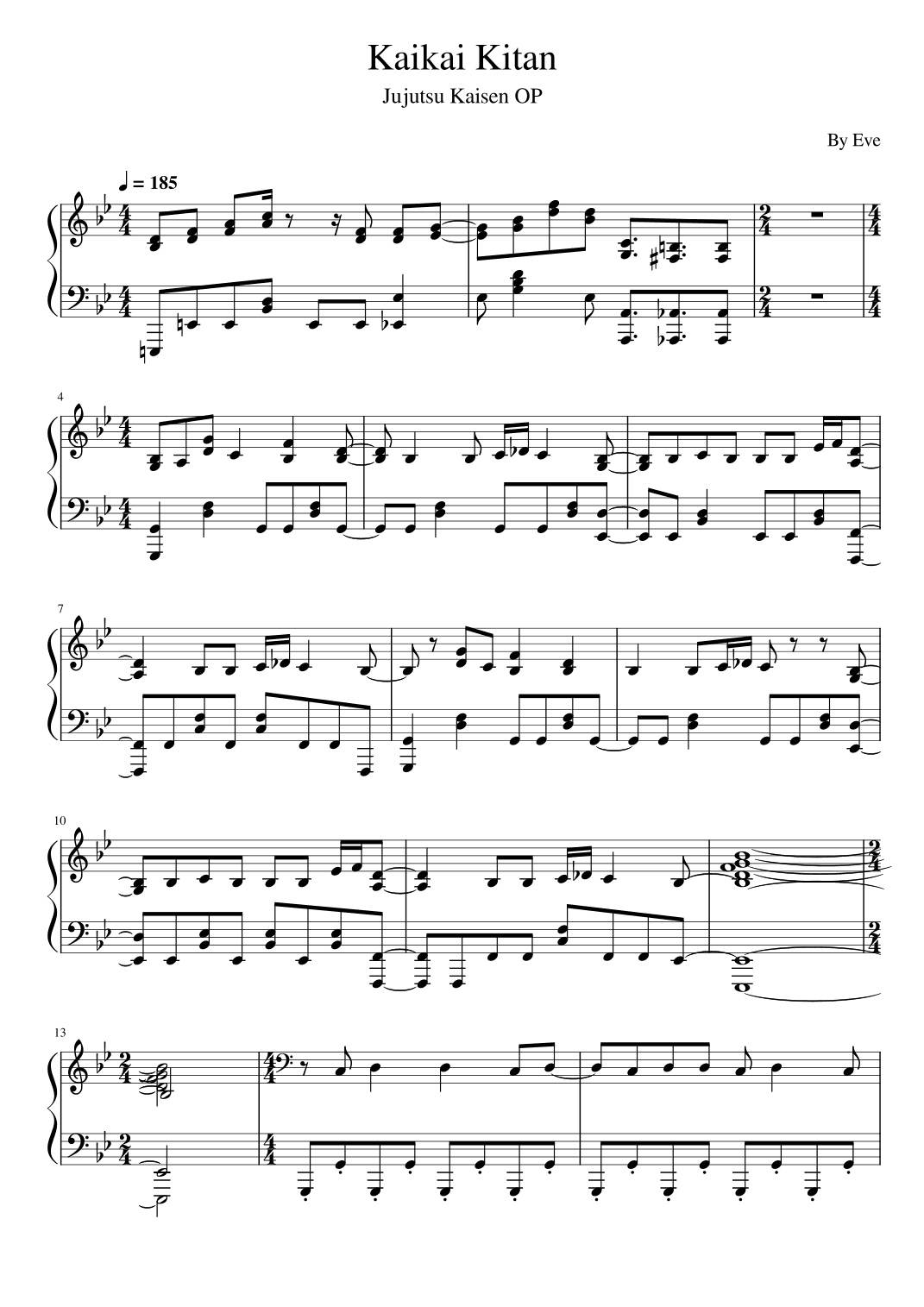 Kaikai Kitan (arr. poon)