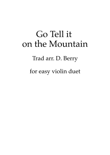 Go Tell it on the Mountain (arr. D. Berry)