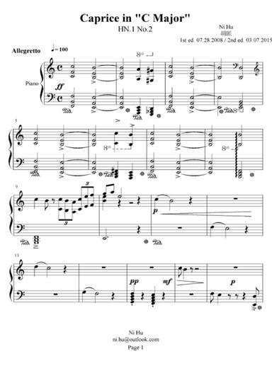 Caprice in C Major. HN.1 No.2