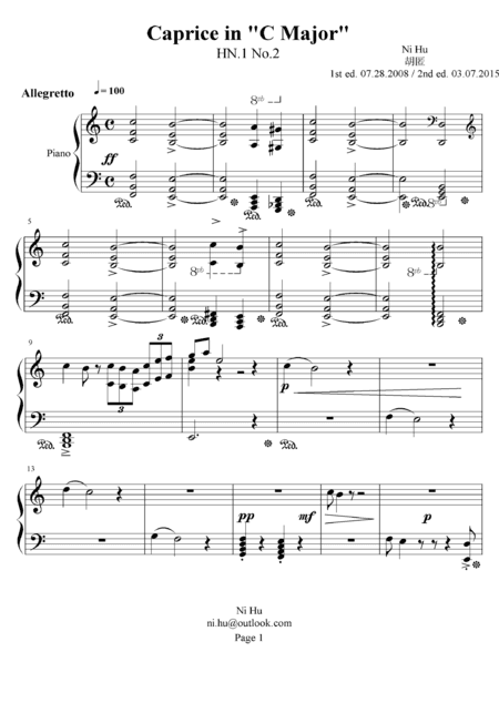 Caprice in C Major. HN.1 No.2