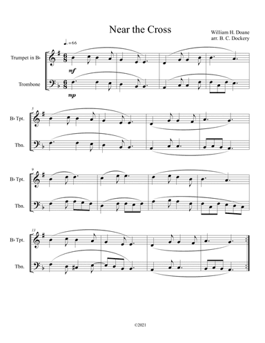 Near the Cross (trumpet and trombone duet) (arr. B. C. Dockery)