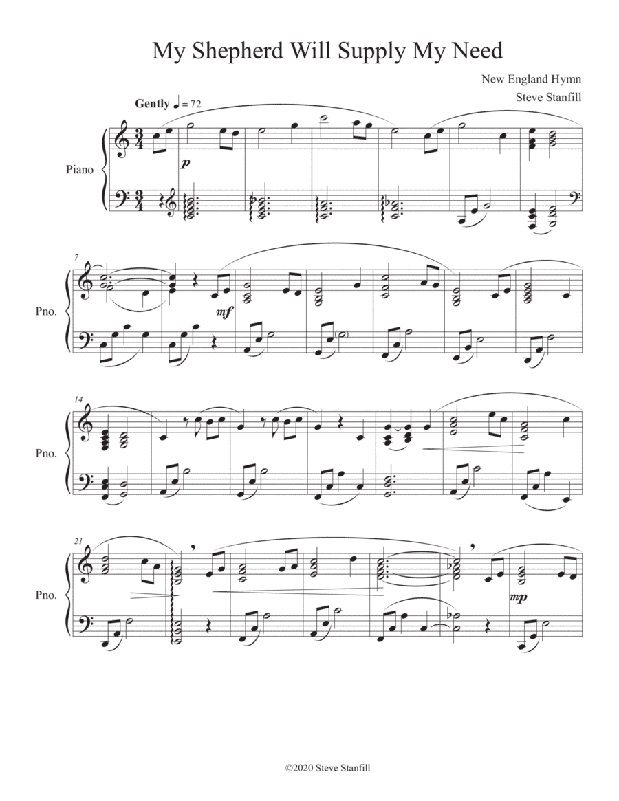My Shepherd Will Supply My Need (arr. Steve Stanfill)