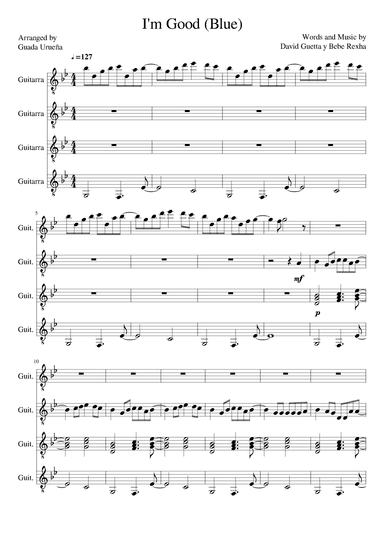 I'm Good (blue) (arr. Guadalupe Urueña)
