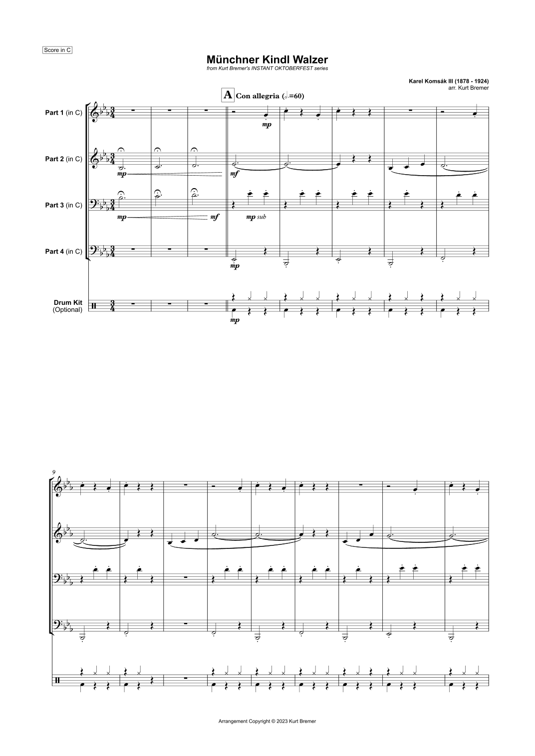 Münchner Kindl Walzer (arr. Kurt Bremer)