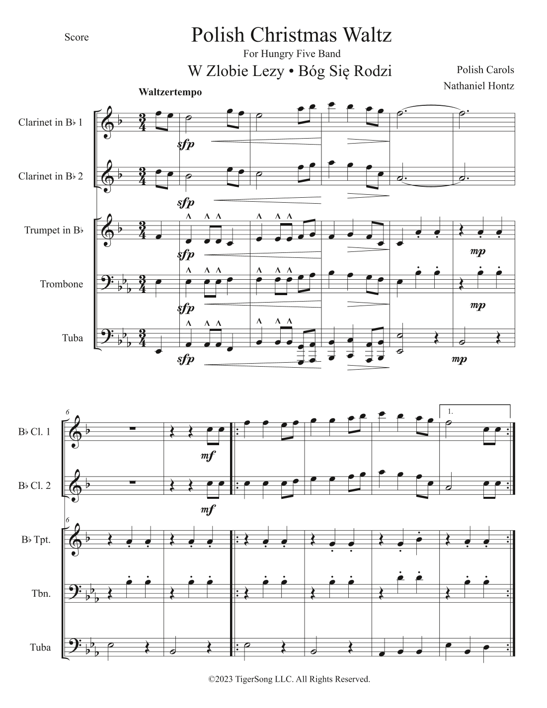 Polish Christmas Waltz (for Hungry Five) (arr. Nathaniel Hontz)