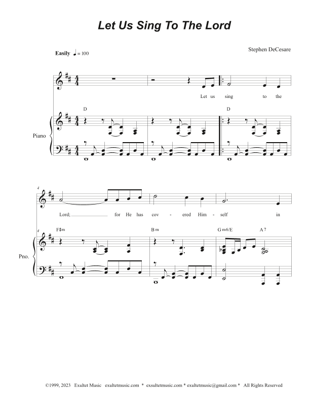 Let Us Sing To The Lord (Unison choir)