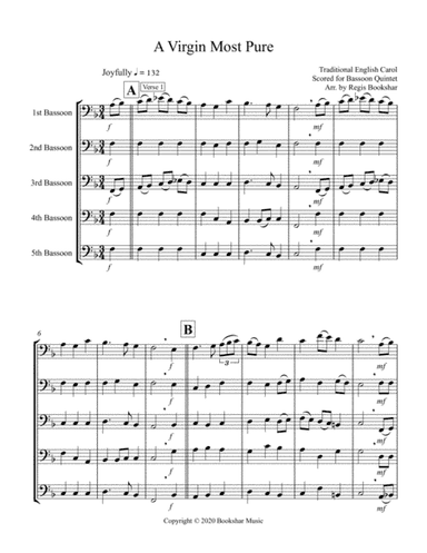 A Virgin Most Pure (Bassoon Quintet) (arr. Regis Bookshar)