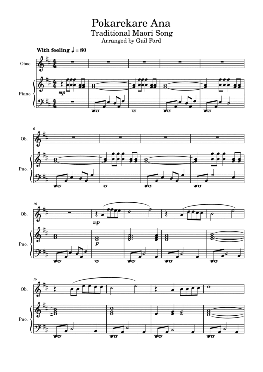 Pokarekare Ana (arr. Gail Ford)