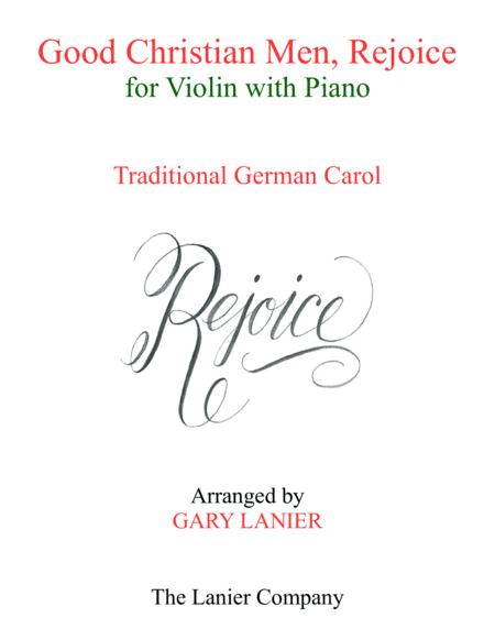 GOOD CHRISTIAN MEN, REJOICE (Violin with Piano & Score/Part) (arr. Gary Lanier)