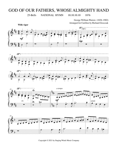 25B. God of Our Fathers, Whose Almighty Hand (NATIONAL HYMN) (arr. Richard Giszczak)