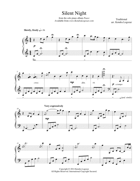 Silent Night - Christmas/Holiday (arr. Kendra Logozar)