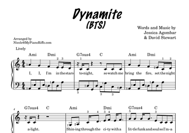 Dynamite (arr. Nicole@MyPianoRiffs.com)
