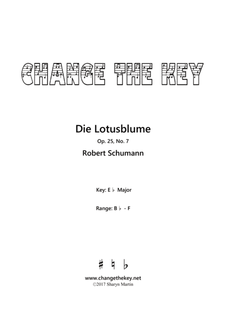 Die Lotusblume Op.25, No.7 - Eb Major (arr. Change the Key)