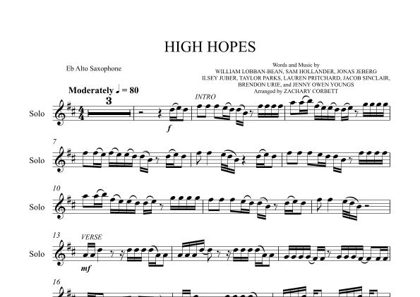 High Hopes (arr. Zachary Corbett)