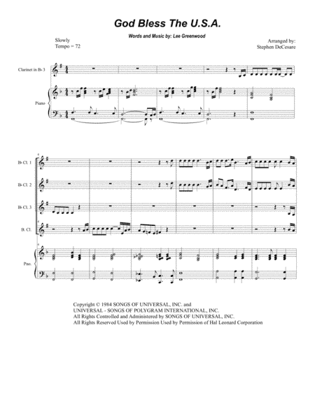 God Bless The U.S.A. (arr. Stephen DeCesare)