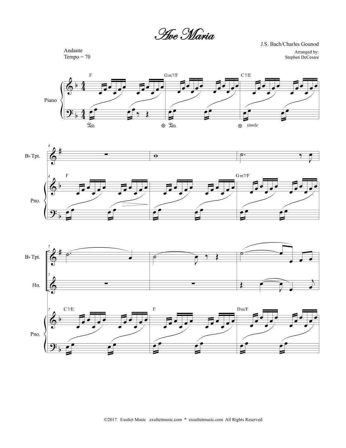 Ave Maria (Duet for Bb-Trumpet and French Horn) (arr. Stephen DeCesare)