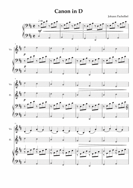 "Canon in D" - piano/organ, violin, flute (arr. Benson Kwan)