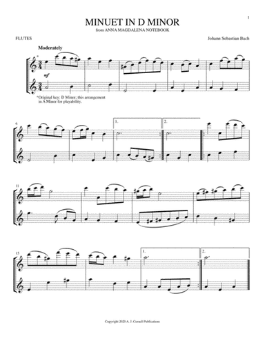 Minuet in D Minor (from Anna Magdalena Notebook) (arr. Mark Phillips)