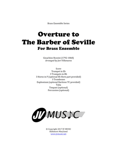 Overture to The Barber of Seville for Brass Ensemble (arr. Jari Villanueva)