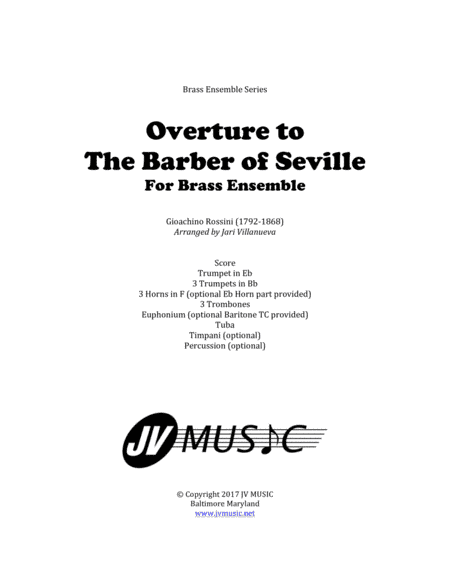 Overture to The Barber of Seville for Brass Ensemble (arr. Jari Villanueva)