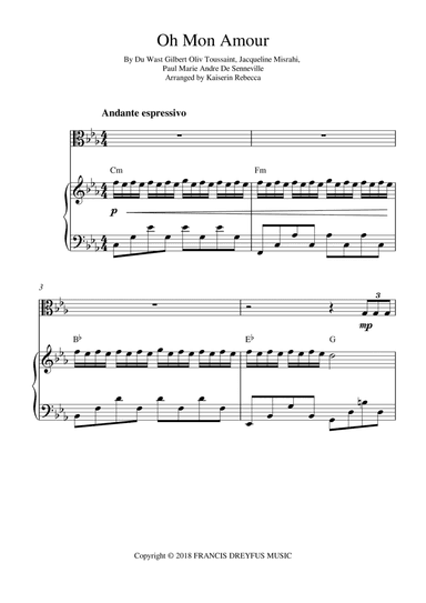 Oh Mon Amour (arr. Kaiserin Rebecca)