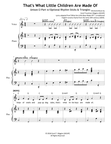 That's What Little Children Are Made Of (Unison/2-Part)