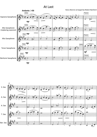 At Last (arr. Robert Rainford)