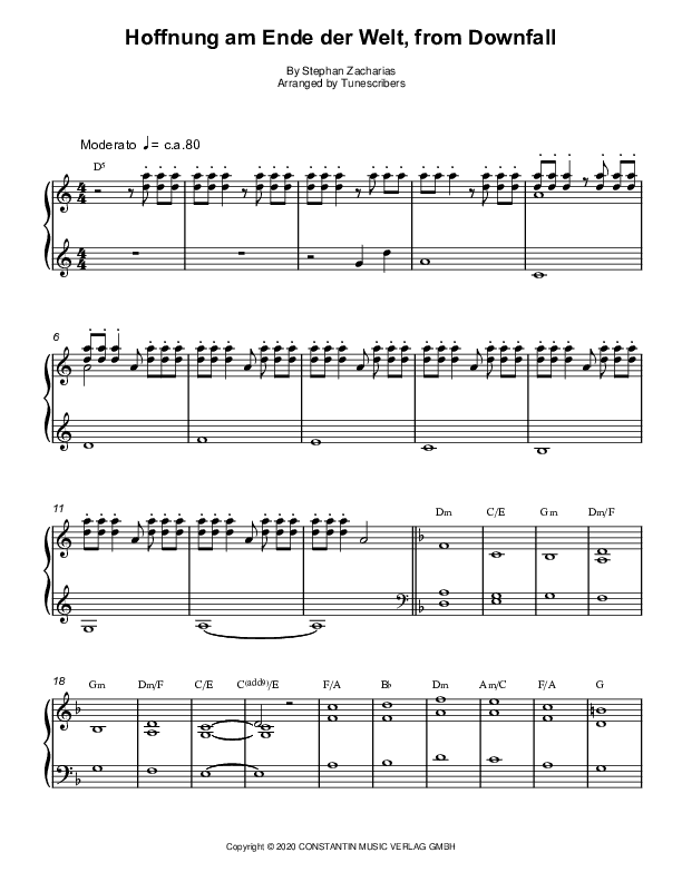 Hoffnung am Ende der Welt, from Downfall (arr. Tunescribers)