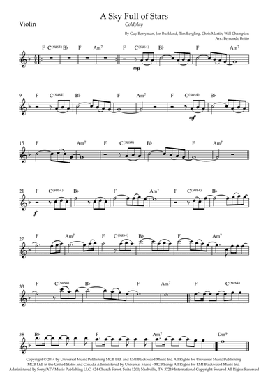 A Sky Full Of Stars (arr. Fernando Britto)