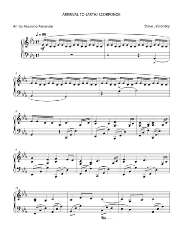 Arrival To Earth (arr. Abasiono Alexander)